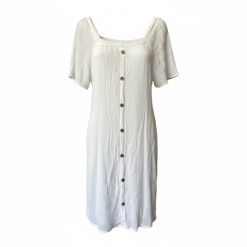 NAIF Cream Button-Front Midi Dress size XL